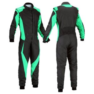 Black / Teal Go-Kart Car Racing Costume