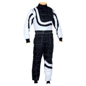 Black / White Go-Kart Driver Race Wear Outfit
