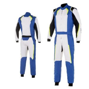 Karting Racing Driver Suit - White / Royal Blue