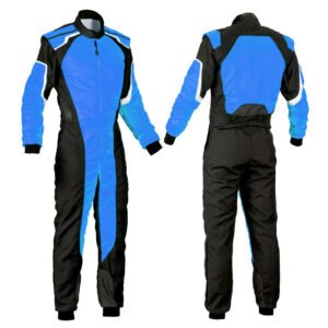 Plain Black & Blue Go Kart Racing Suit