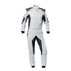 White OMP TECNICA HYBRID Racing Suit